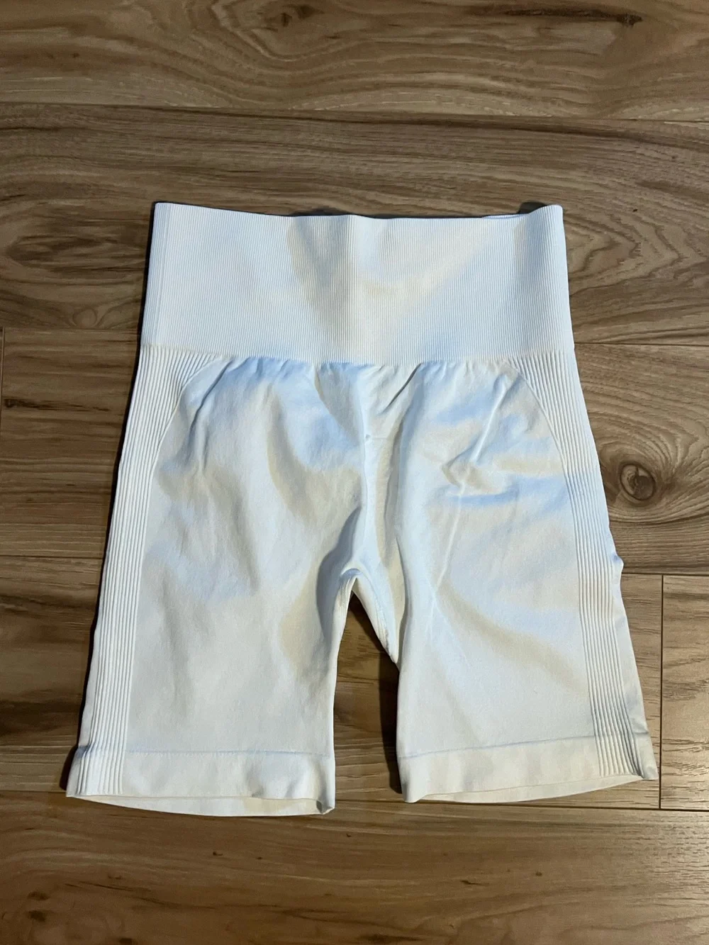 Women’s High-Waist White Women's Bike Shorts S/M